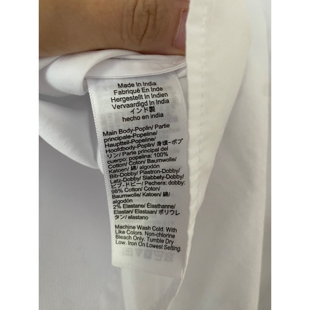 Madewell Straight-Hem Tuxedo Shirt Women XXS White Pique Bib Cotton Poplin Boxy - Picture 6 of 8